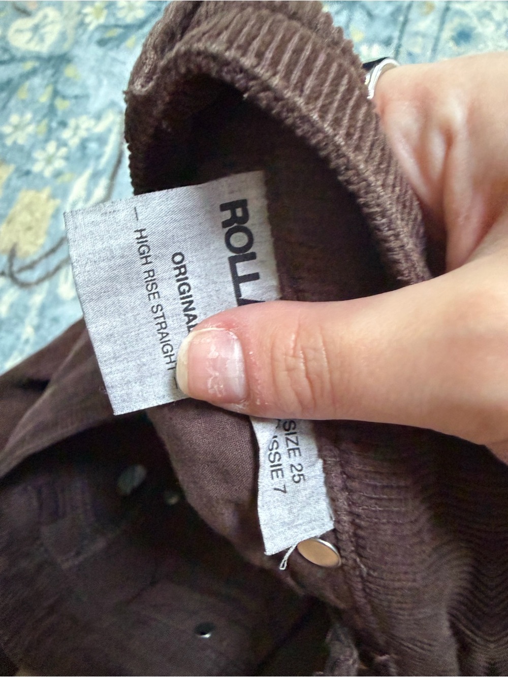 Rolla’s High Rise Original Straight Leg Corduroy Pants – Dark Brown espresso - Picture 6 of 7
